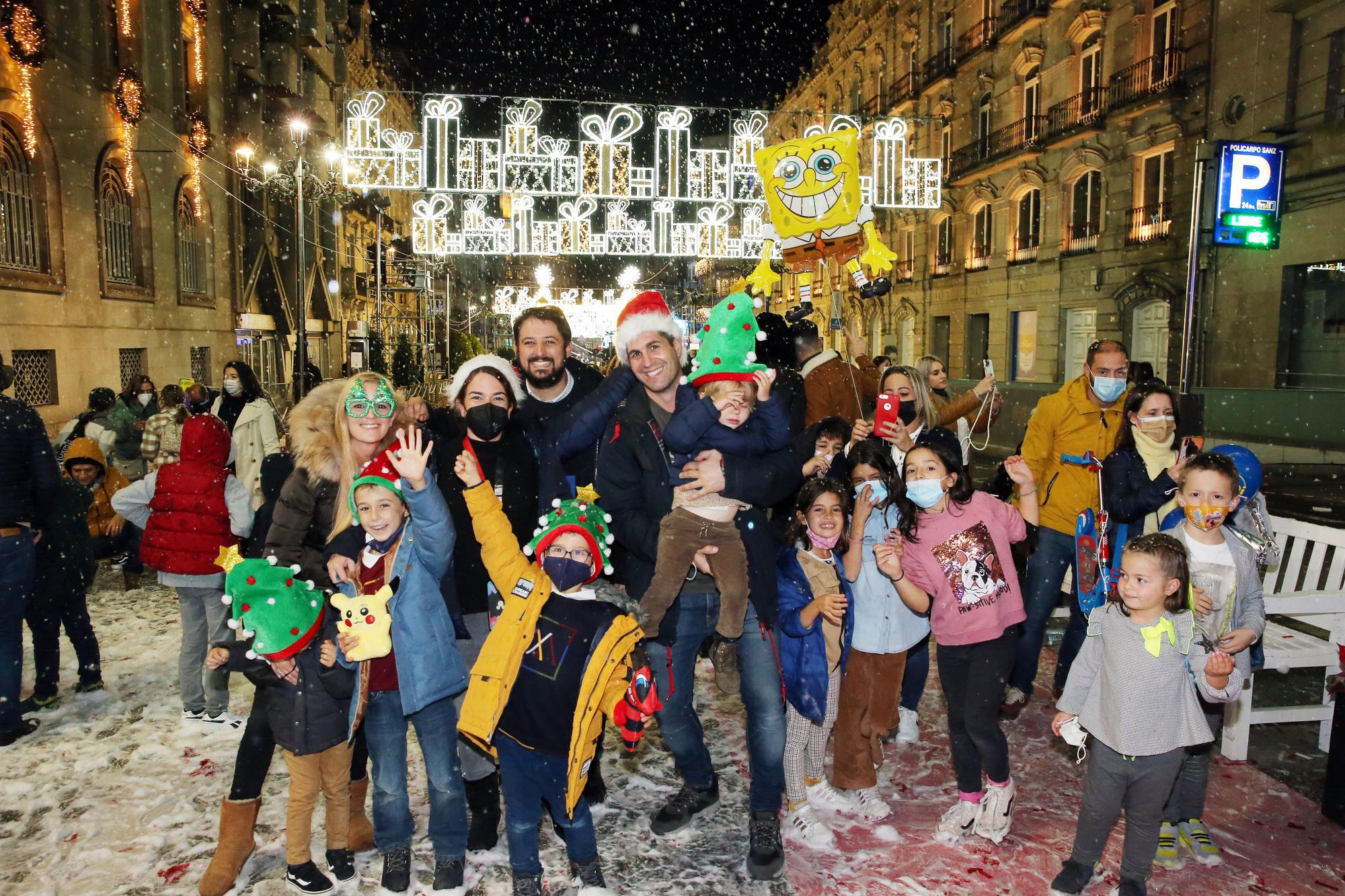 Las mejores imágenes del encendido de la Navidad en Vigo