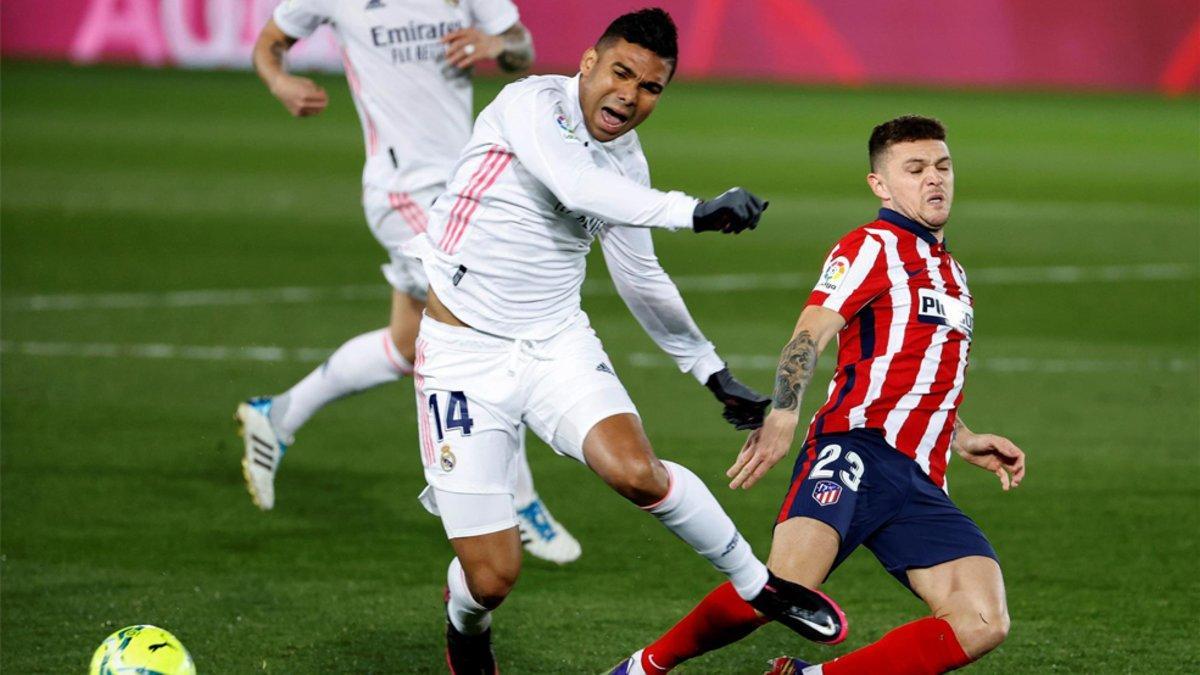 Casemiro adelantó al Madrid en el derbi ante el Atlético
