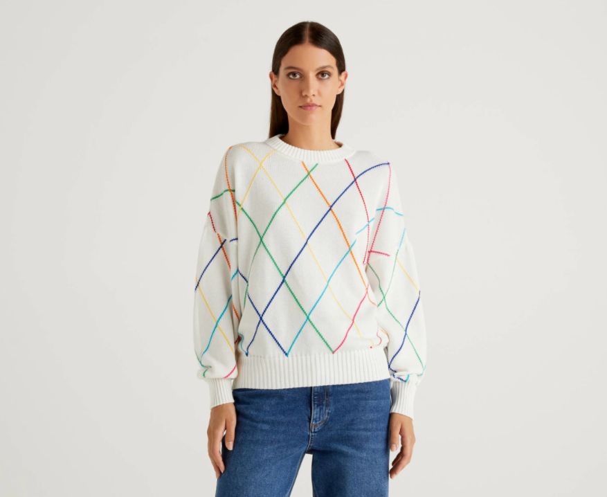 Jersey de rombos multicolor de Benetton