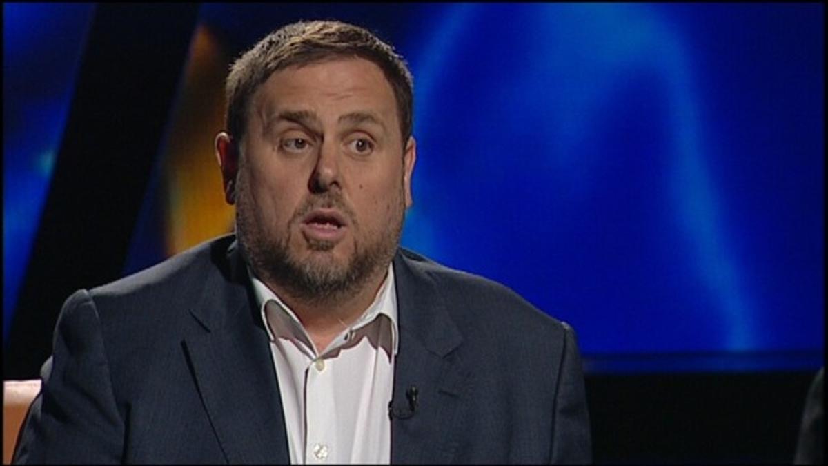 Oriol Junqueras, anoche, en el plató de TV-3