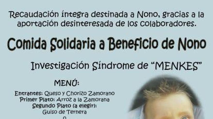 Cartel de la comida benéfica a favor de &quot;Nono&quot;