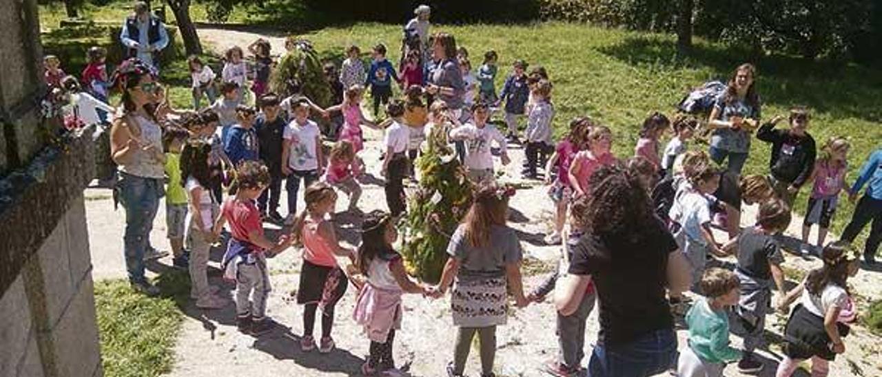 Los más pequeños dan la bienvenida a la primavera - Durante la primera semana de mayo, el museo saludó a la primavera organizando una nueva actividad cíclica, &quot;Os maios humanos: maios, maias e cantigas&quot;. En ella participaron alrededor de 230 niñas y niños del CEIP Escultor Acuña, el colegio Montesol y Aspanaex, que disfrutaron de las jornadas al sol conociendo más a fondo esta figura de la cultura popular gallega. Las mañanas finalizaron con la confección de los tradicionales maios y de coronas de flores que los participantes se llevaron a sus casas como recuerdo.