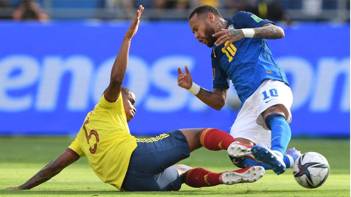 Neymar Jr. no pudo superar la férrea defensa de Colombia