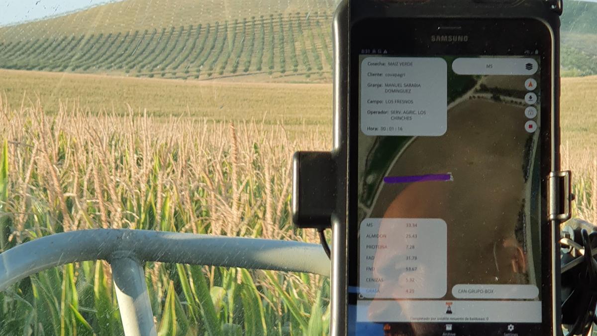 Control de la cosecha de maíz con tecnología NIR.