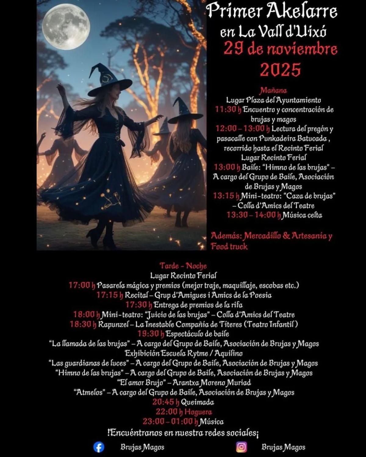 Cartel con las actividades que organizan.