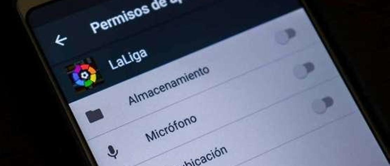 Opciones de privacidad de la aplicación de la Liga.