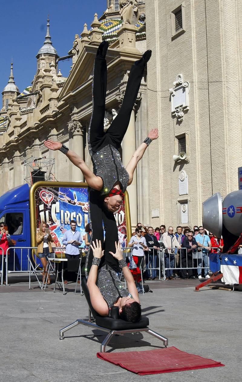 Presentación del Circo Italiano en la Plaza del PIlar