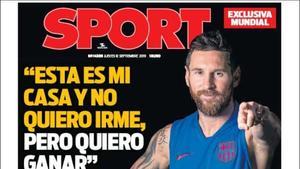 Esta es la portada de Sport de este 12 de septiembre