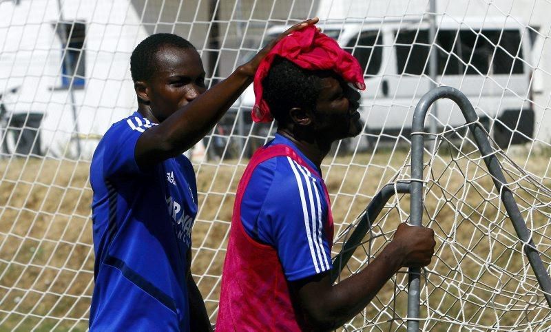 Entrenamiento del Real Zaragoza en Boltaña hoy 19 de julio