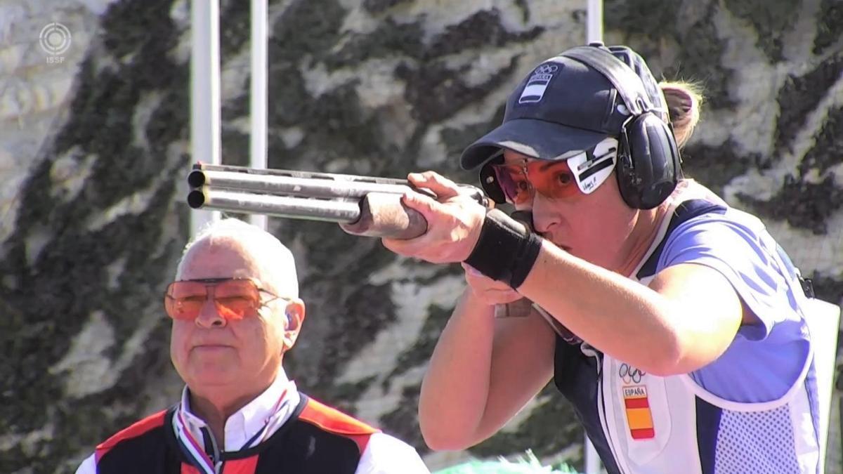 Fátima Gálvez, en la final de tiro olímpico en Larnaca (Chipre).