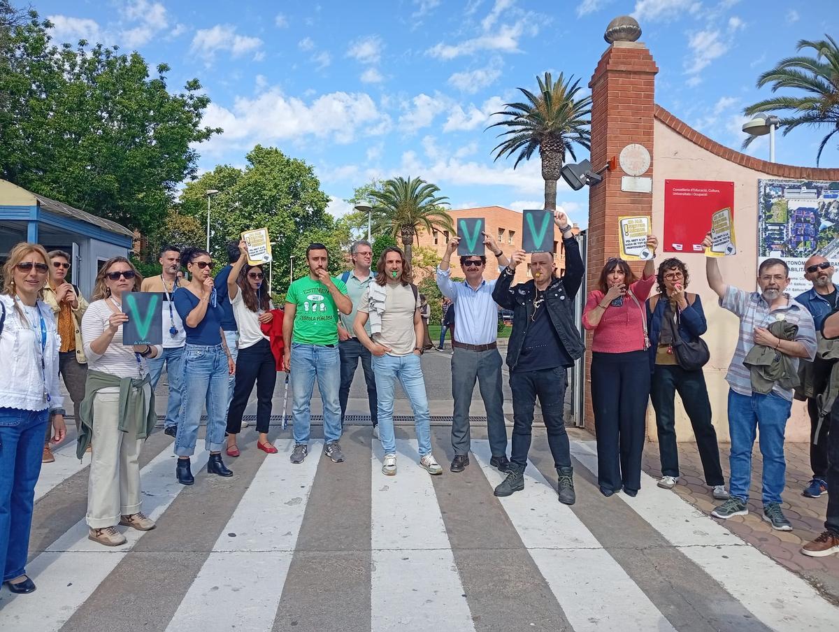 Imagen de una pitada anterior de docentes del IES Conselleria