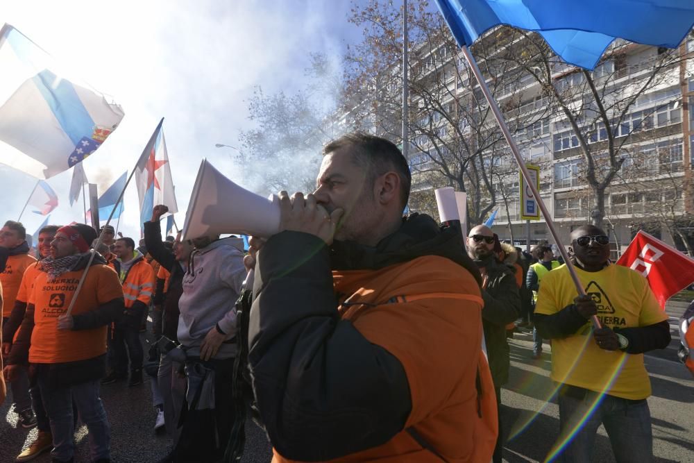 Manifestación de trabajadores de Alcoa en Madrid