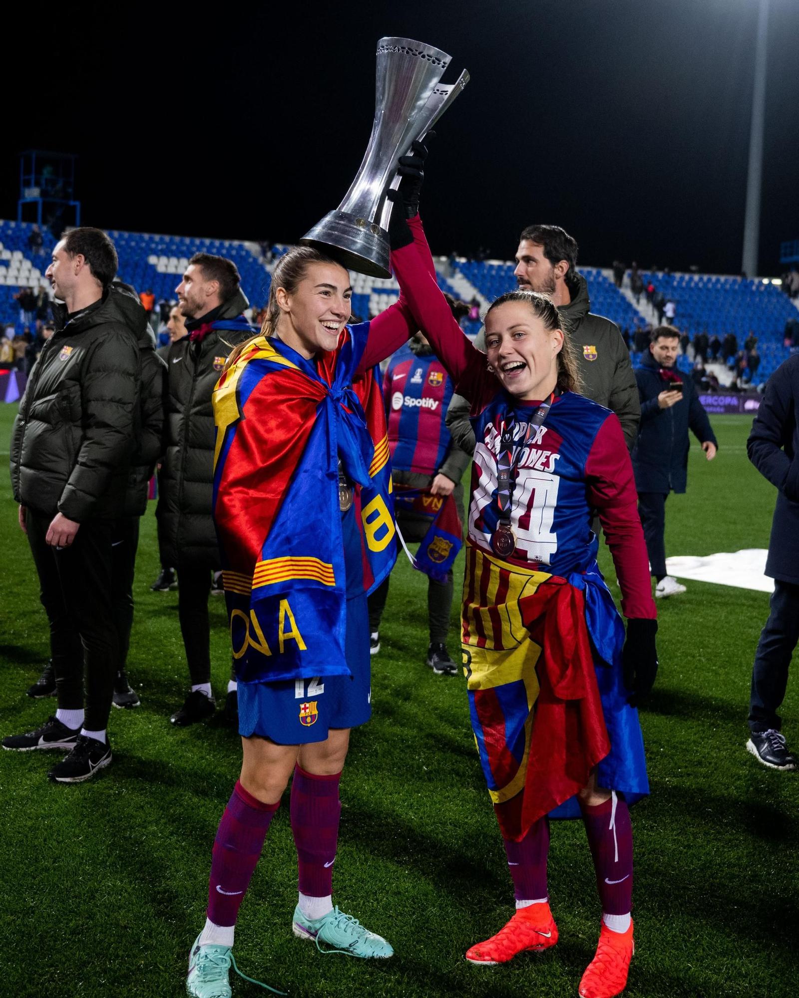 Las imágenes de Mariona, Patri GUijarroo y Cata Coll en la final de la Supercopa