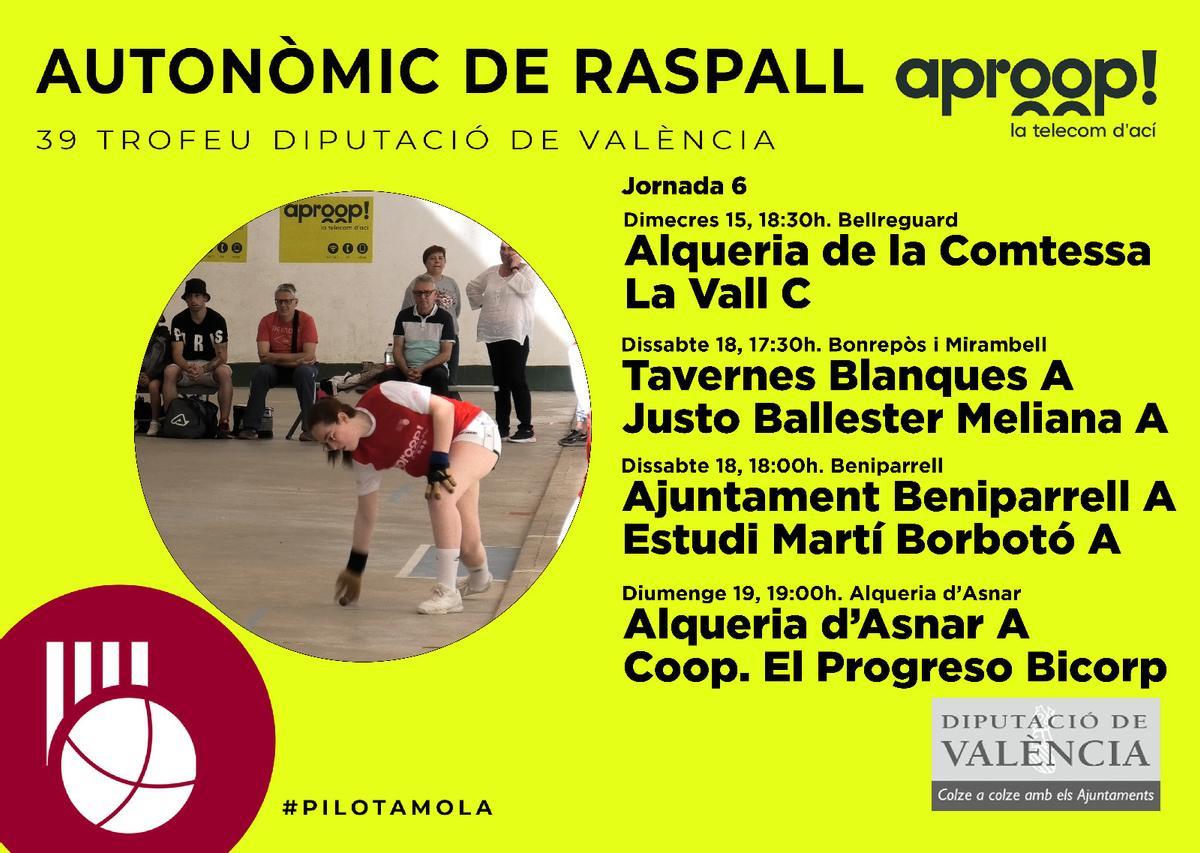 Jornada 6 de l'Autonòmic de Raspall Aproop