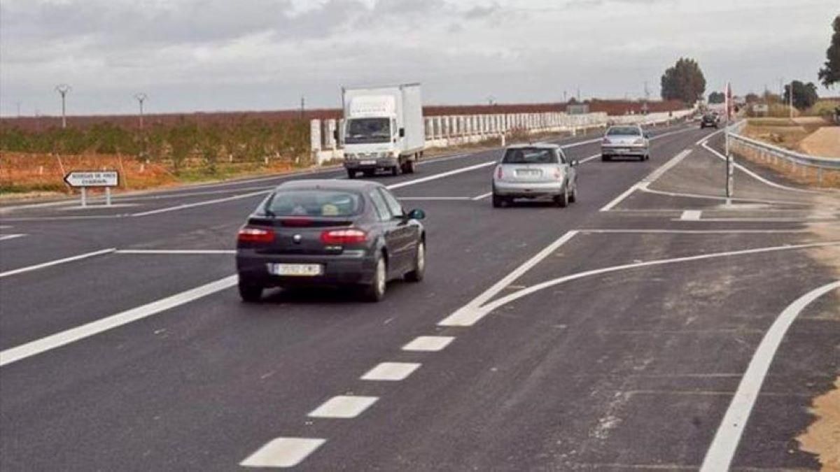 Carretera Badajoz-Olivenza, en una imagen de archivo.