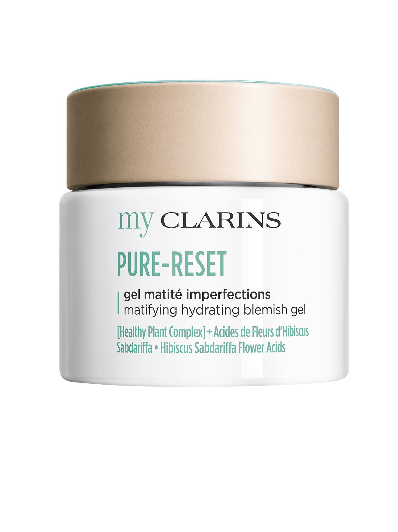 Myclarins Pure Reset Frosted Gel Matité alisa la textura de la piel, reduce los brillos y combate las imperfecciones de forma visible