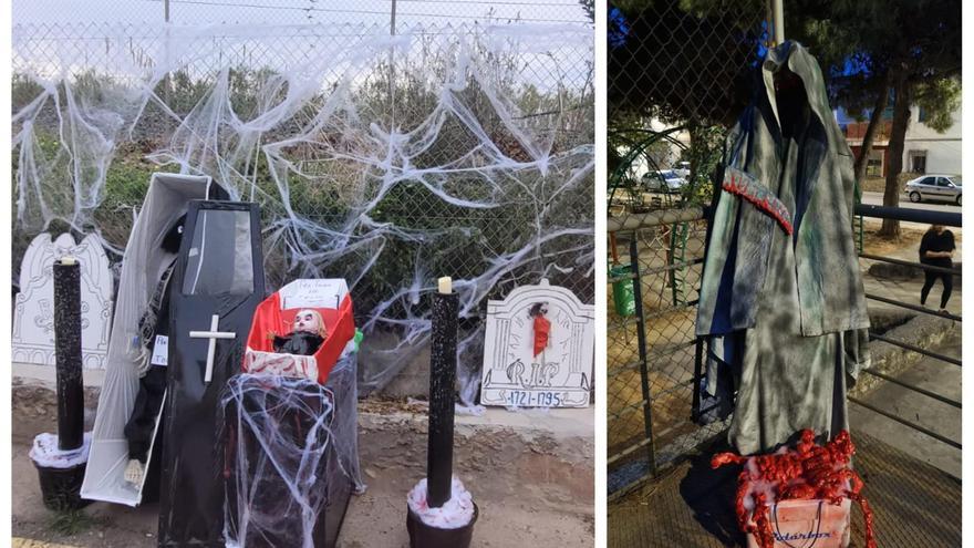 Unos vecinos de Castelló decoran de la forma más terrorífica su barrio para Halloween: &quot;Están todos invitados&quot;