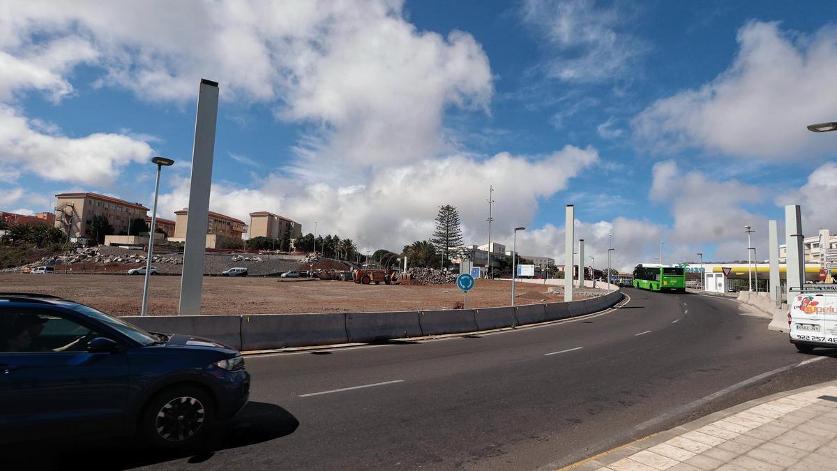 Las obras en la rotonda del Padre Anchieta, el pasado mes.