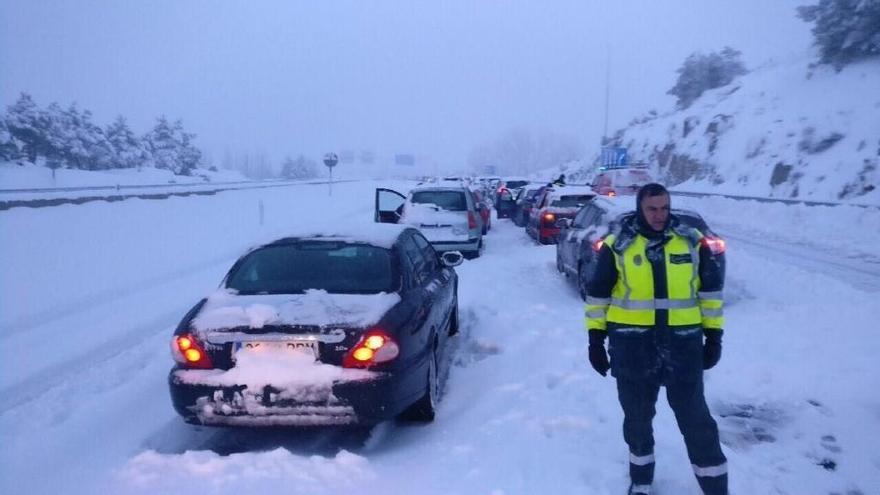 Nevada en la AP-6 el pasado seis de enero.