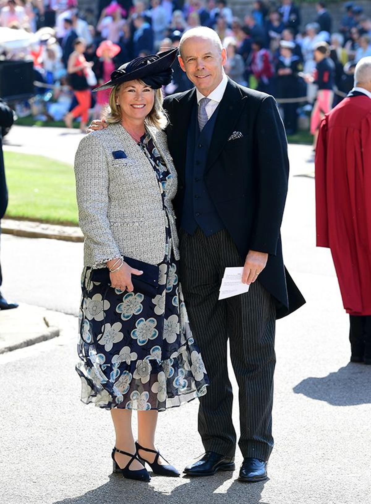 El entrenador Clive Woodward y Jayne Williams