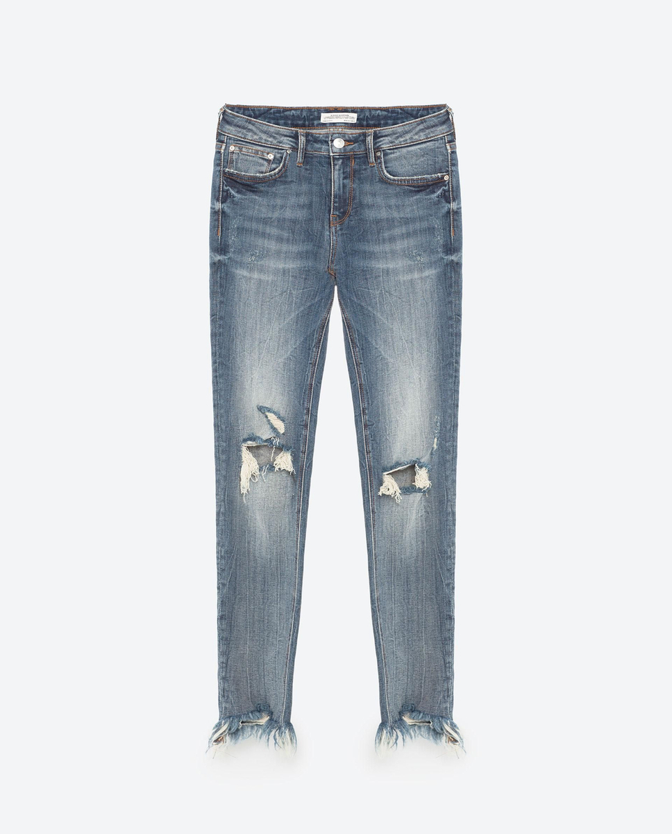 Frayed-hem Jeans, Zara