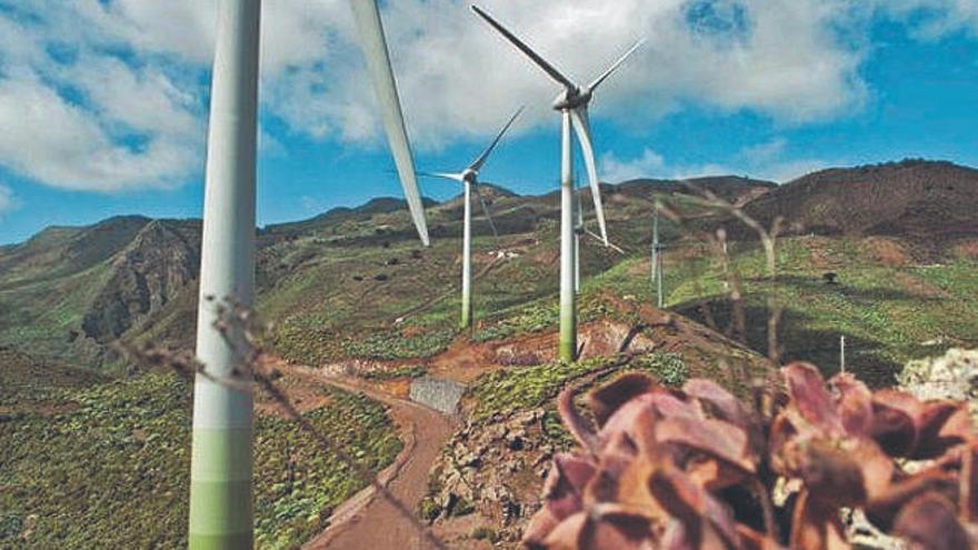 Molinos de energía eólica en El Hierro.