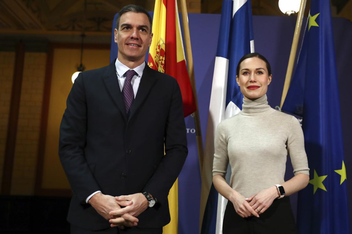 Pedro Sánchez se reúne con la primera ministra finlandesa Sanna Marin