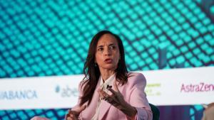 La presidenta de Redeia, Beatriz Corredor, interviene durante la segunda jornada del foro CREO 2025, organizado por Cinco Días, a 29 de mayo de 2025, en Madrid (España). CREO, acrónimo de Crecimiento, Responsabilidad, Excelencia y Oportunidad, pone en val