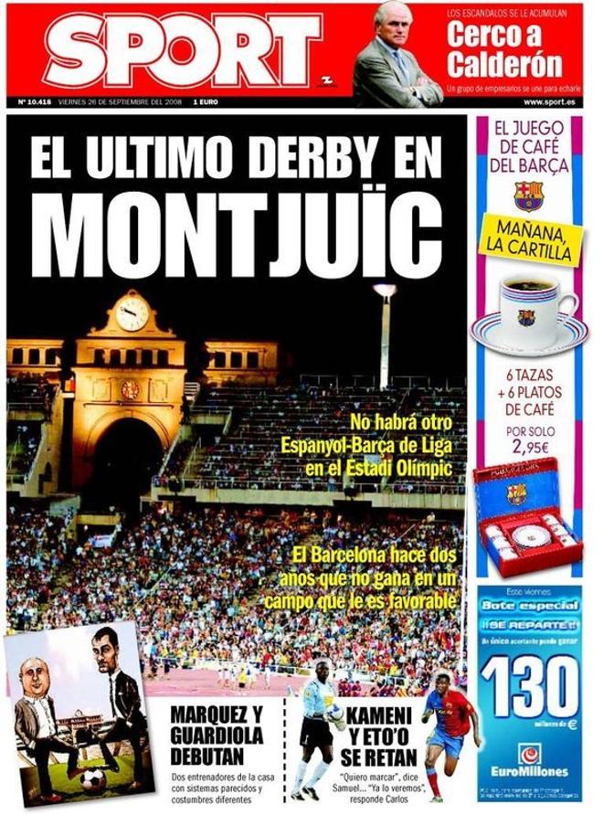 2008 - Previa del último derbi entre Barça y Espanyol en el Estadi Olímpic de Montjuïc