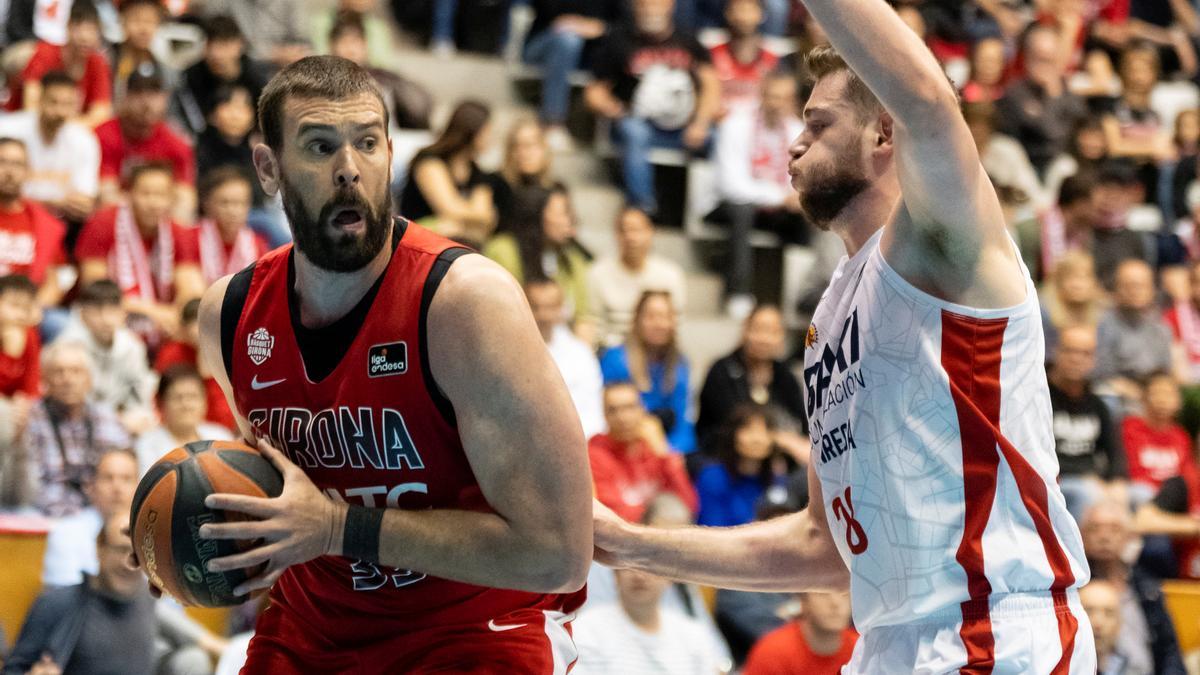 Marc Gasol, en una acción del partido ante Geben