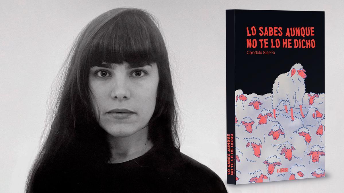 Candela Sierra, xunto á portada do seu cómic.