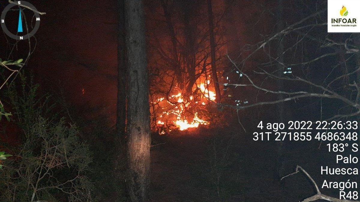 Incendio forestal en La Fueva, Huesca.