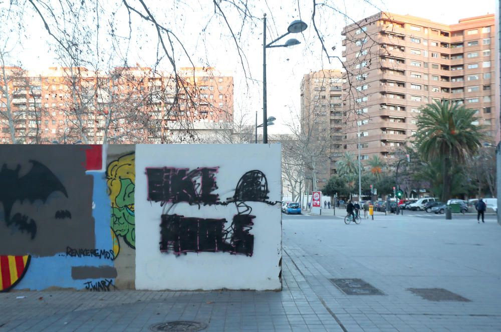 Así quedó el mural de Españeta tras el vandalismo