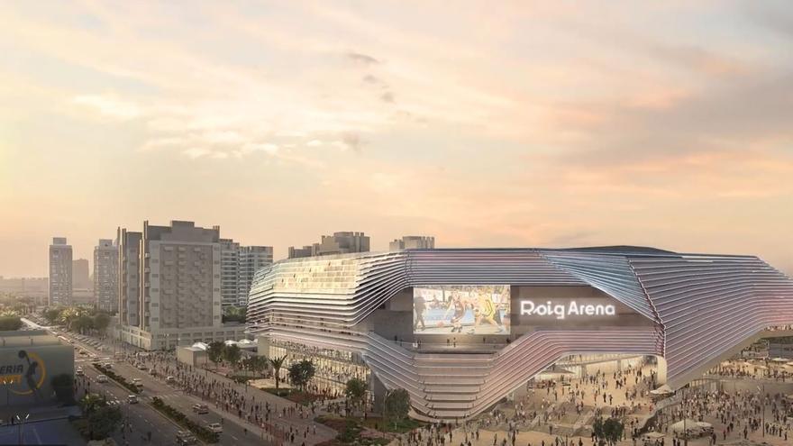 Recreación de cómo será el Roig Arena que el presidente de Mercadona construye en València.