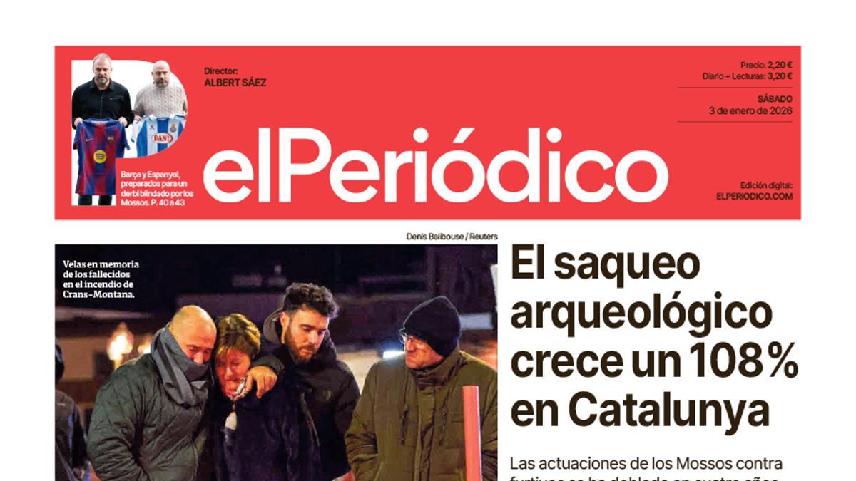 La portada de EL PERIÓDICO del 3 de enero de 2025
