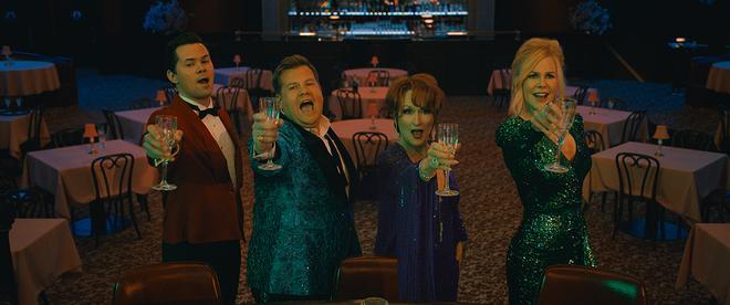 El reparto de 'The Prom': Andrew Rannells, James Corden, Meryls Streep y Nicole Kidman