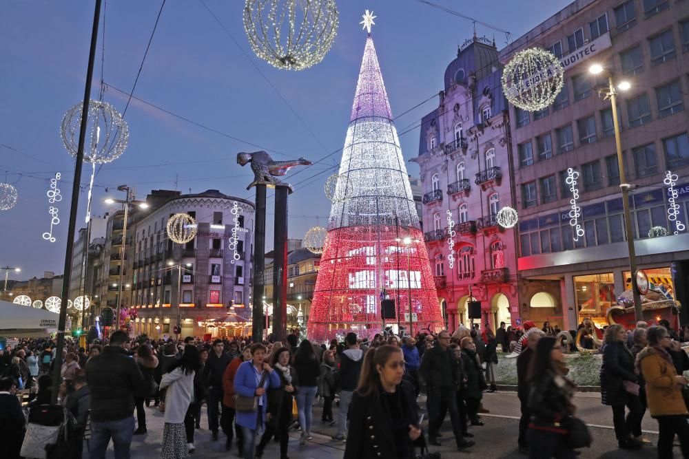 Luces de Navidad en Vigo 2019.