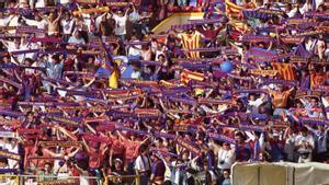 Aficionados culés en Wembley el 20 de mayo de 1992