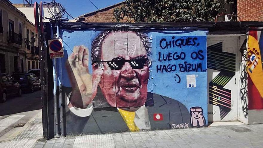 El mural de Juan Carlos I ha sido restaurado de nuevo en el barrio de Benimaclet.