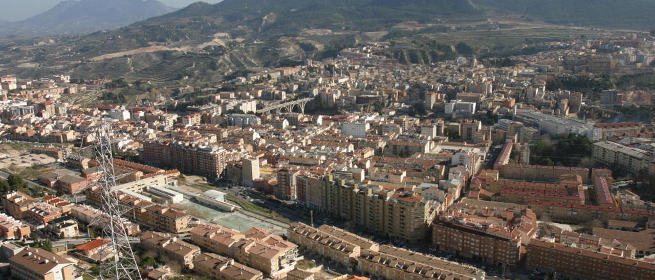 Vista general de parte del casco urbano de Alcoy.