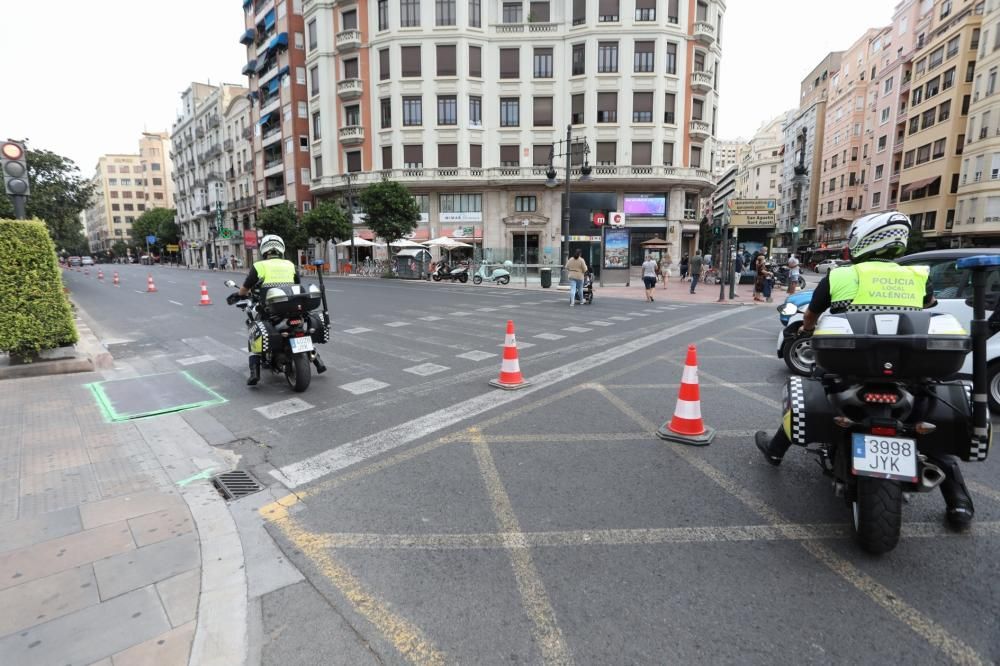 Obras del carril-bici de la Gran Vía Fernando el Católico