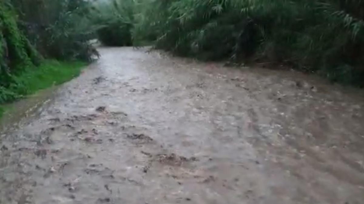 Así corre el barranco de Azuaje por las lluvias