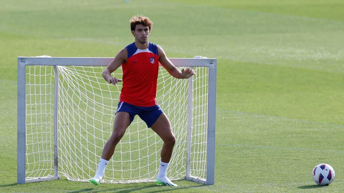 Joao Félix, durante un entrenamiento reciente del Atlético