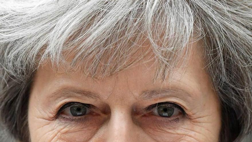 Theresa May, en la rueda de prensa tras disolver el Parlamento.