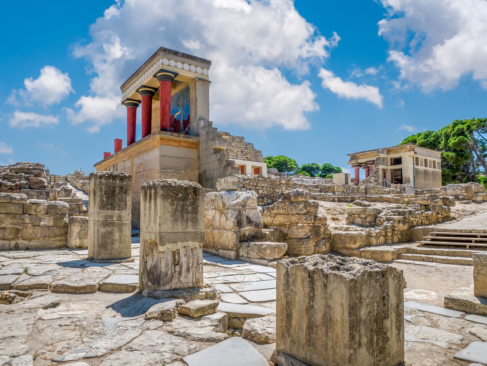 Las ruinas del palacio de Knossos en la isla de Creta
