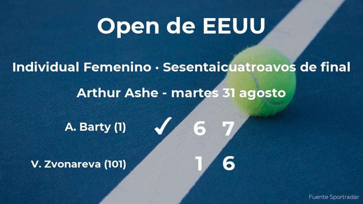 Ashleigh Barty se clasifica para los treintaidosavos de final del US Open