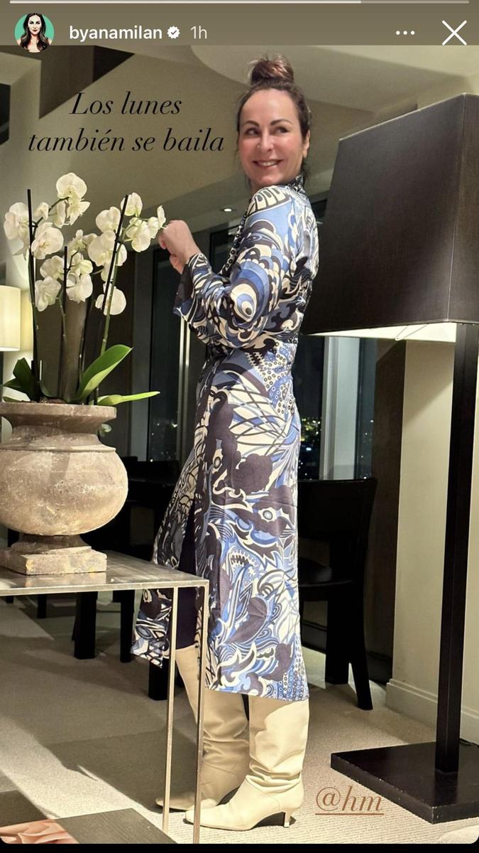 Ana Milán con vestido estampado de H&M