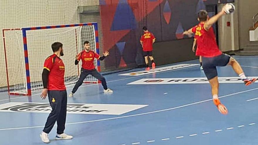 Xoán Ledo, ayer, durante el entrenamiento celebrado en Moscú.