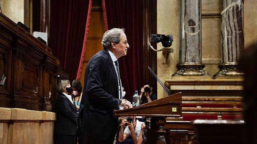 El president de la Generalitat, Quim Torra, en una intervenció al Parlament.