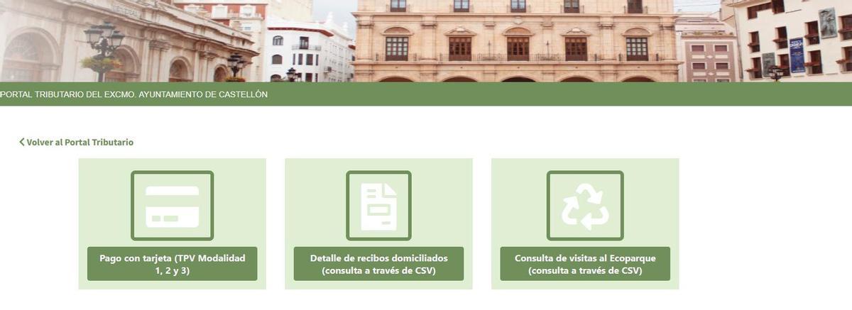 Imagen virtual de la ventana que aparecerá en el portal tributario indicando el acceso para consultar las visitas al ecoparque.
